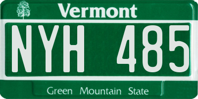 VT license plate NYH485