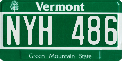 VT license plate NYH486