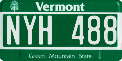 VT license plate NYH488