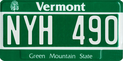 VT license plate NYH490