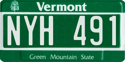 VT license plate NYH491