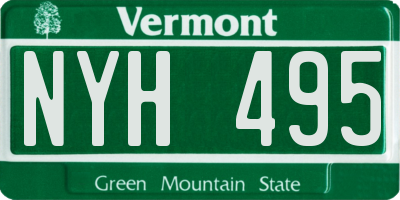 VT license plate NYH495