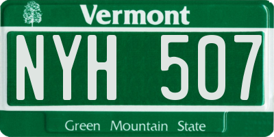 VT license plate NYH507