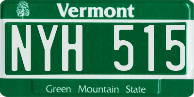 VT license plate NYH515