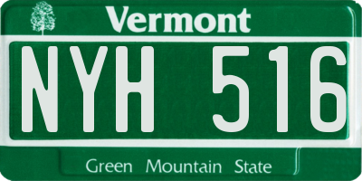 VT license plate NYH516