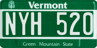 VT license plate NYH520