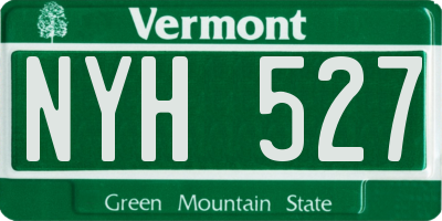 VT license plate NYH527