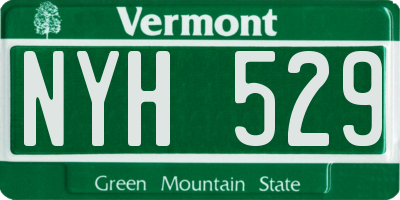 VT license plate NYH529