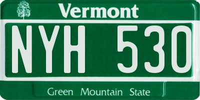 VT license plate NYH530