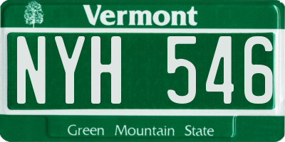 VT license plate NYH546
