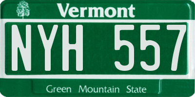 VT license plate NYH557