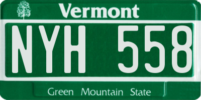 VT license plate NYH558