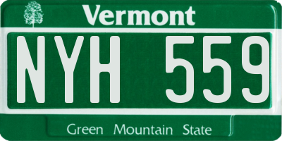 VT license plate NYH559