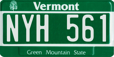 VT license plate NYH561