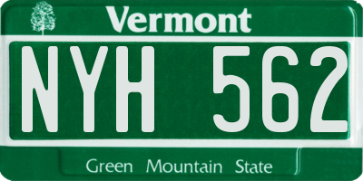 VT license plate NYH562
