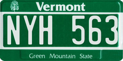 VT license plate NYH563