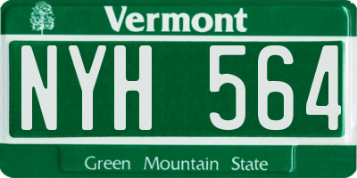 VT license plate NYH564