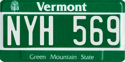 VT license plate NYH569