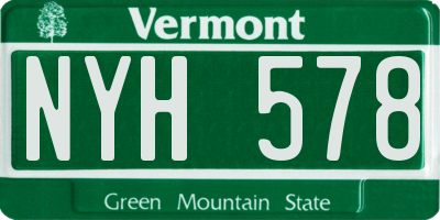 VT license plate NYH578