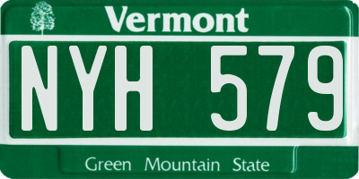 VT license plate NYH579