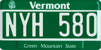 VT license plate NYH580