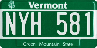 VT license plate NYH581