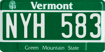VT license plate NYH583