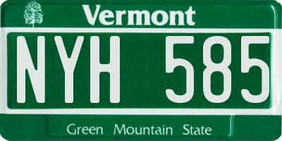 VT license plate NYH585