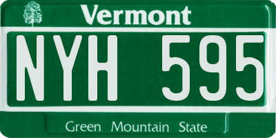 VT license plate NYH595