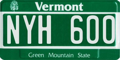 VT license plate NYH600