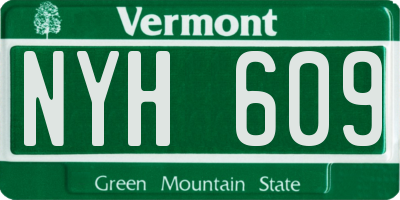 VT license plate NYH609