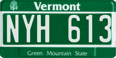 VT license plate NYH613