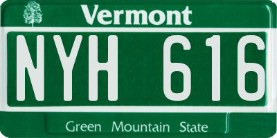 VT license plate NYH616