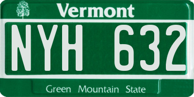 VT license plate NYH632