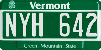 VT license plate NYH642