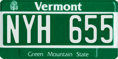VT license plate NYH655