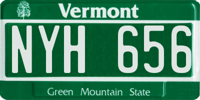 VT license plate NYH656