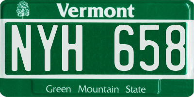 VT license plate NYH658