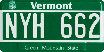 VT license plate NYH662