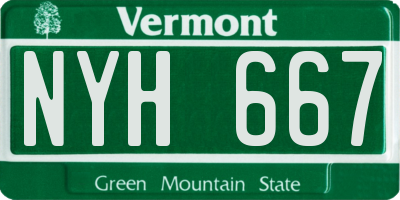 VT license plate NYH667