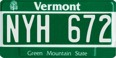 VT license plate NYH672