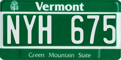 VT license plate NYH675