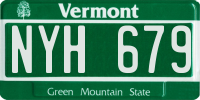 VT license plate NYH679