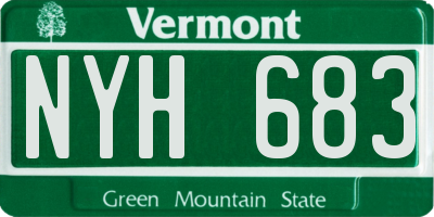 VT license plate NYH683