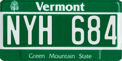 VT license plate NYH684