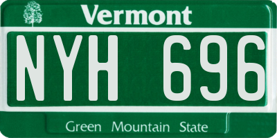 VT license plate NYH696