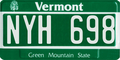 VT license plate NYH698
