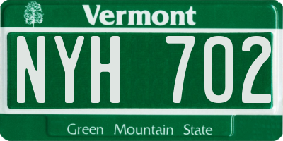 VT license plate NYH702