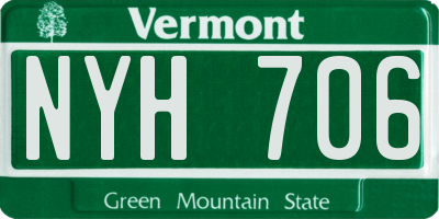 VT license plate NYH706