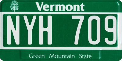 VT license plate NYH709